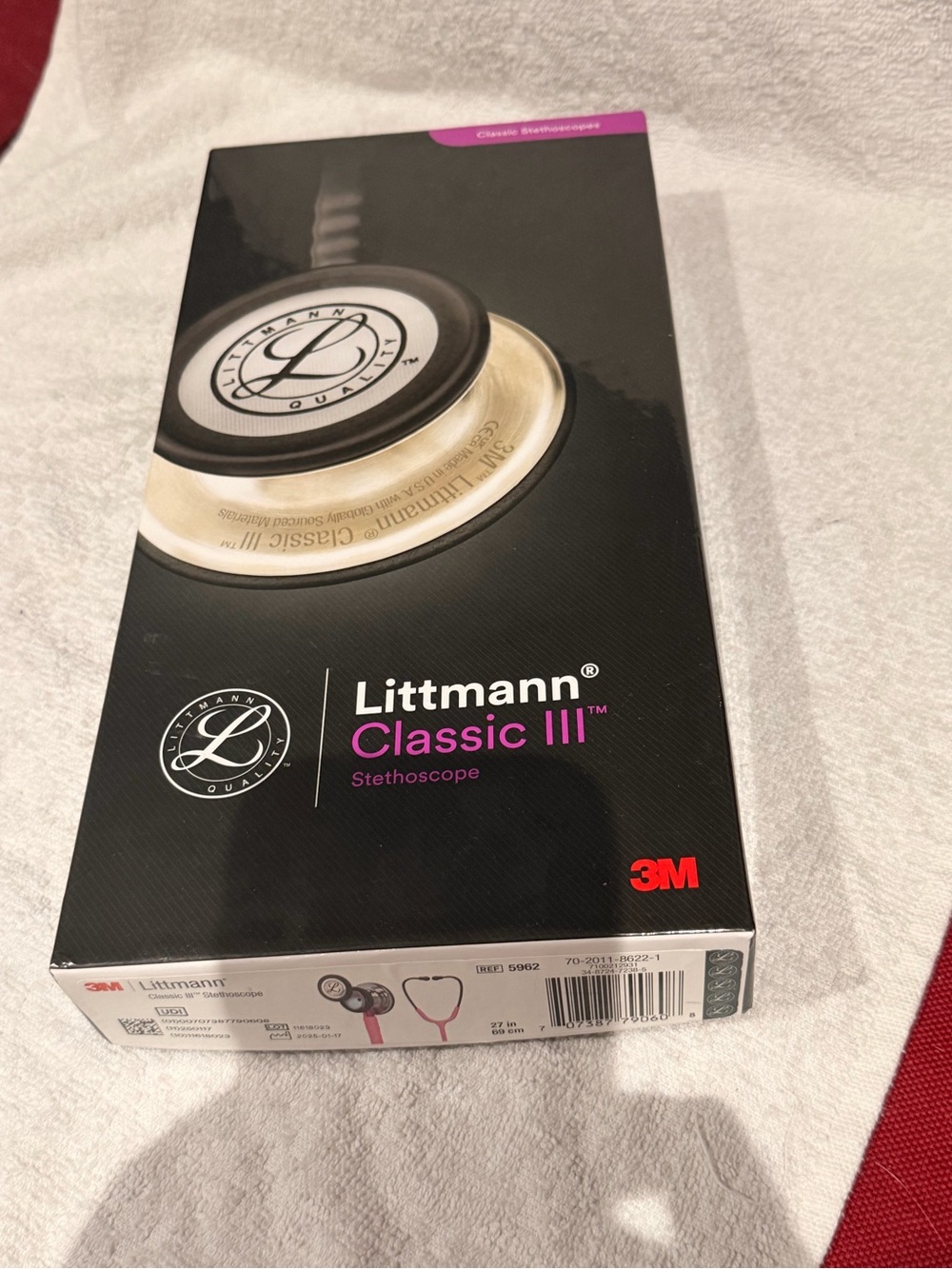 3M Littmann Classic III Stethoscope 5962-27in Pink